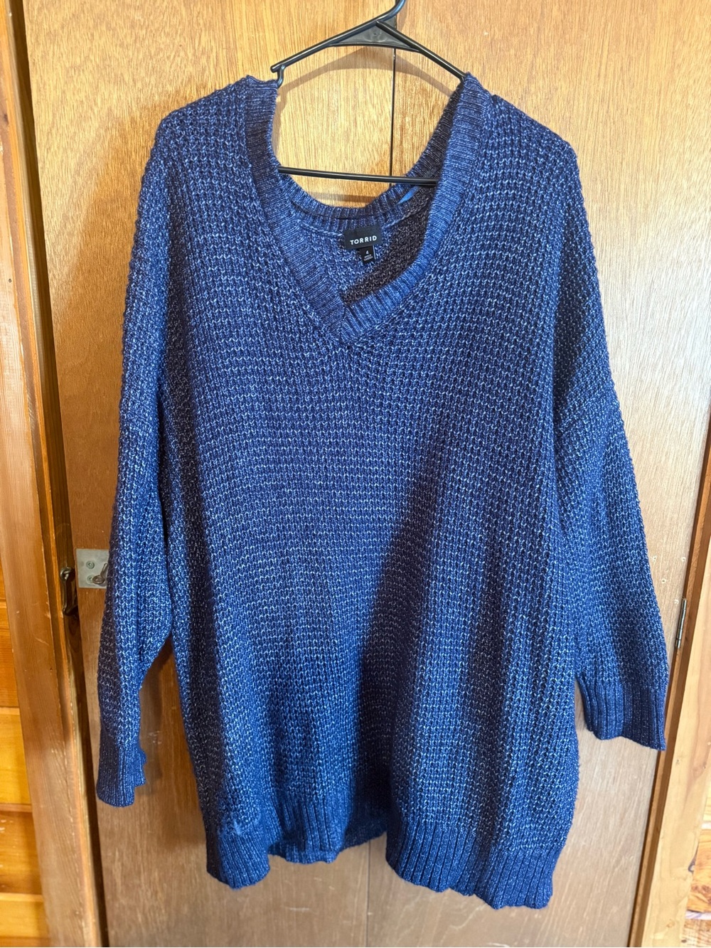 torrid Navy Blue V-Neck Chunky Knit Sweater